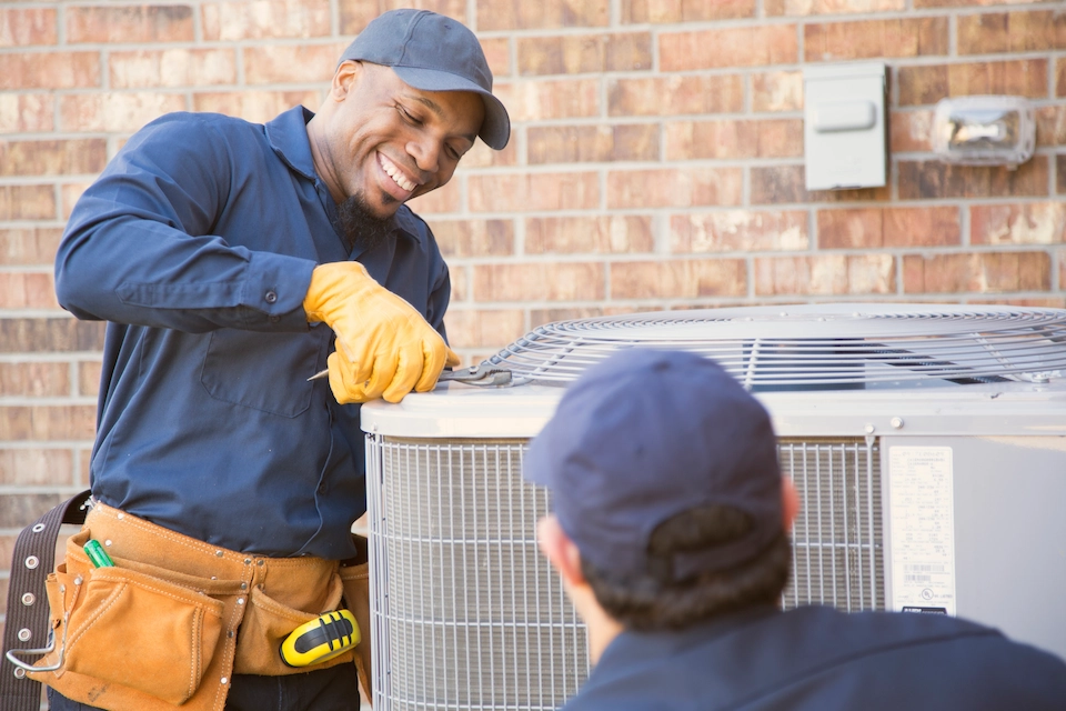 Technician performing a clean installation